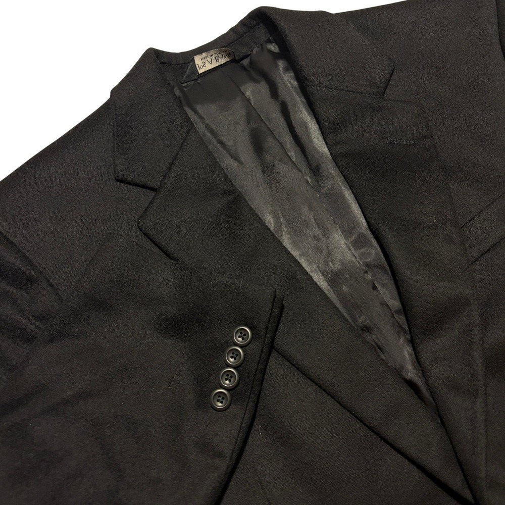 Jos A Bank Mens 41R 100% Cashmere Sport Coat Black 2 Button Blazer